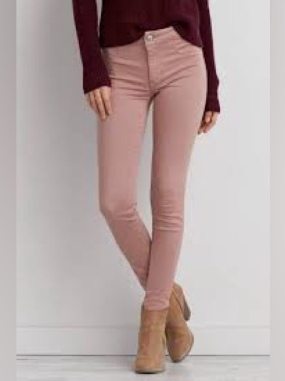 American Eagle Hi-Rise Jeans Sateen Jegging Jeans Pink Blush Vintage Rose Size 2